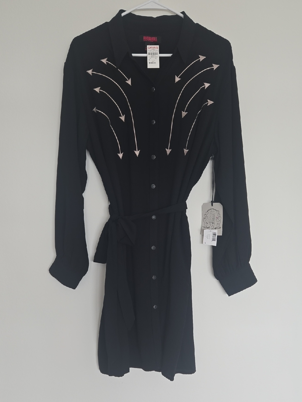 Western Shirt Snap Down Short Dress